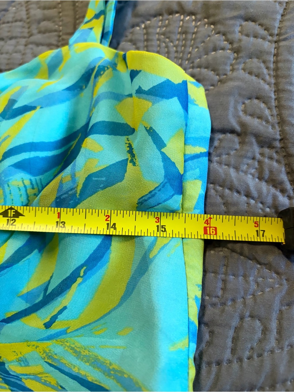 Bright Turquoise & Yellow Patterned top - Picture 4 of 5